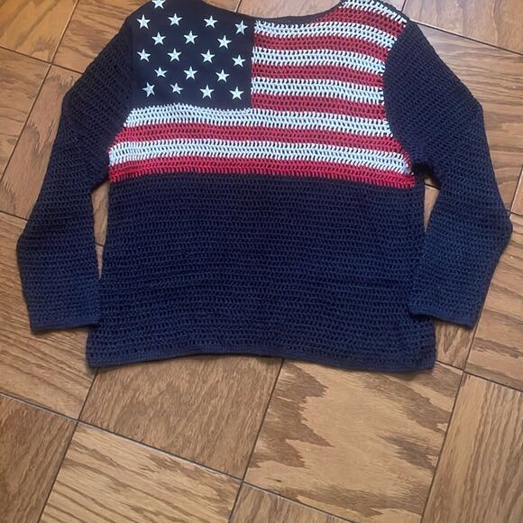 Norton size PM Navy and Red American Flag Sweater - Picture 8 of 8